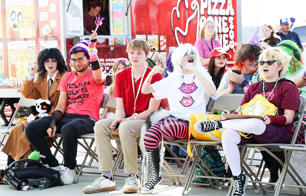 Teens participating in convention