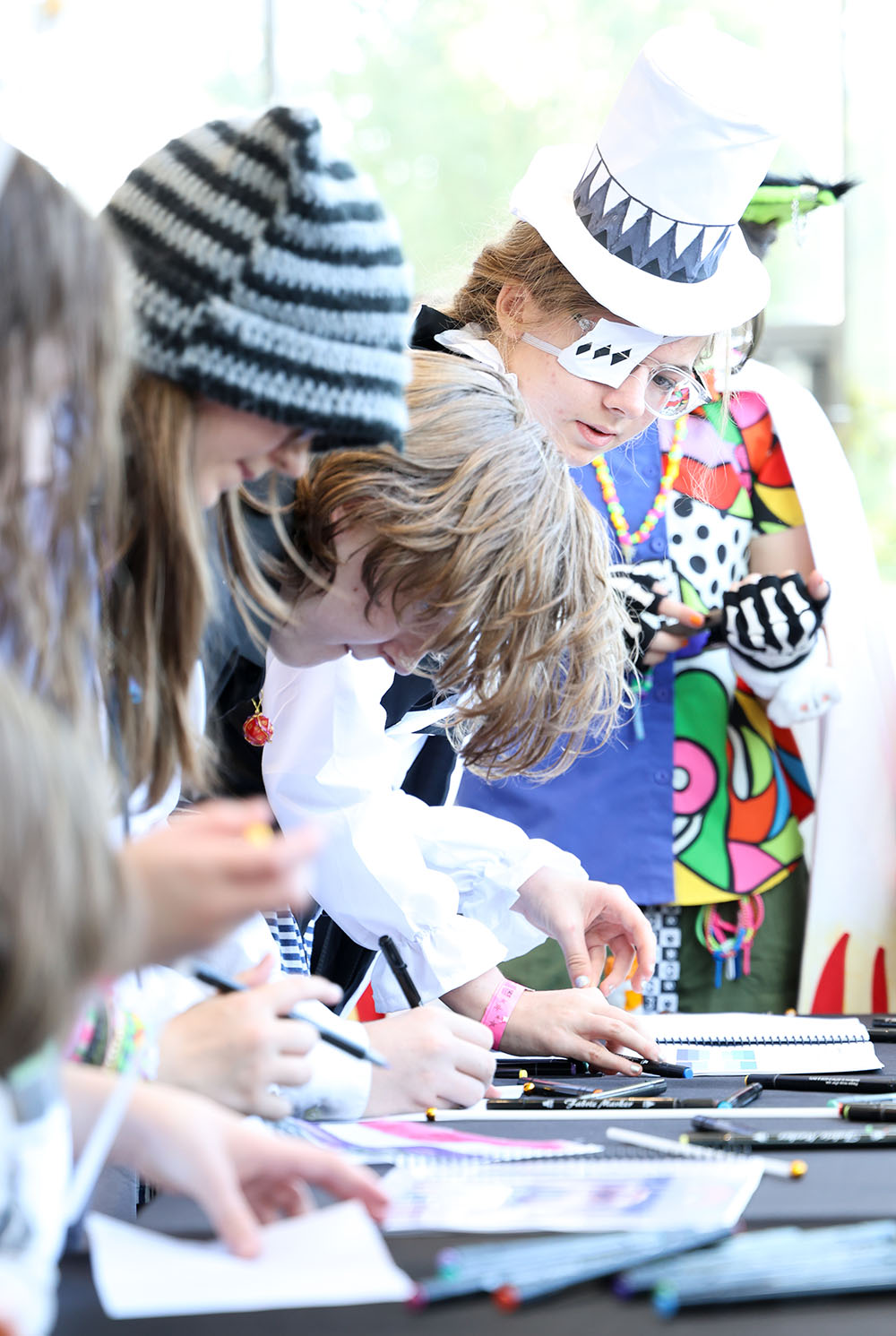 Teens working on crafts