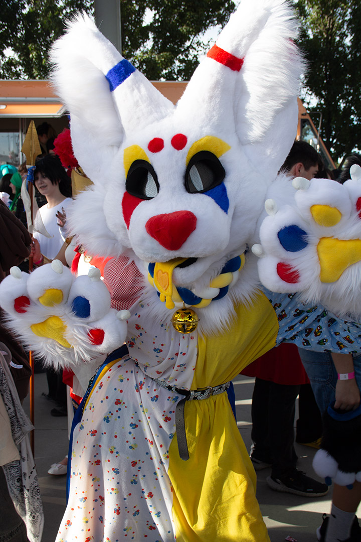 A cosplayer as furry animal
